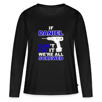 Daniel - Frauen Premium Bio Langarmshirt - Schwarz - Vorne - Julia (174cm)
