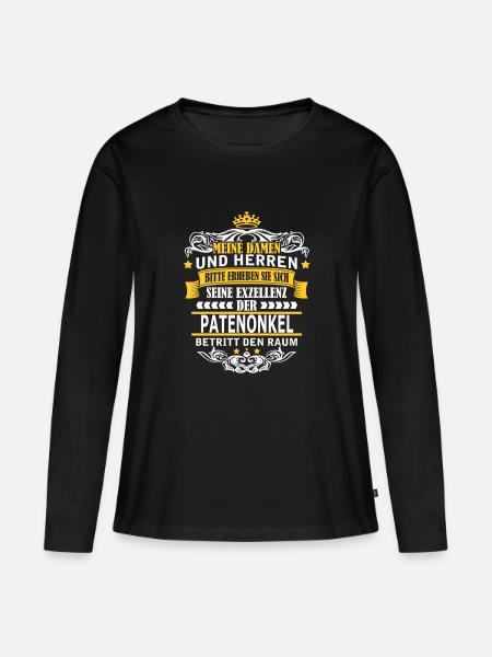 PATENONKEL - Frauen Premium Bio Langarmshirt - Schwarz
