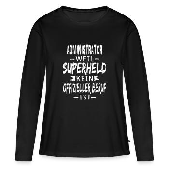 ADMINISTRATOR - Frauen Premium Bio Langarmshirt - Schwarz - Vorne - Julia (174cm)