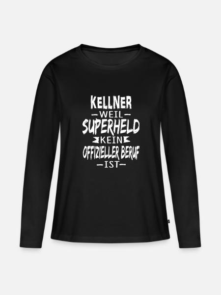 KELLNER - Frauen Premium Bio Langarmshirt - Schwarz