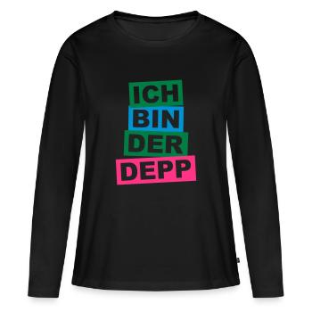 Je suis le fou - bar - T-shirt manches longues Premium bio Femme - noir - Devant - Julia (174cm)
