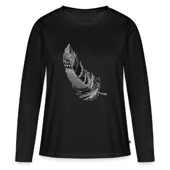Stylo - T-shirt manches longues Premium bio Femme - noir - Devant - Julia (174cm)