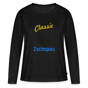 Enduro Classic Zschopau MZ Vintage Erzgebirge - T-shirt manches longues Premium bio Femme - noir - Devant - Julia (174cm)