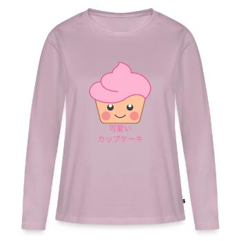 kawaii cupcake - Women's Premium Organic Long Sleeve Shirt - dusky pink - Front - Julia (174cm)