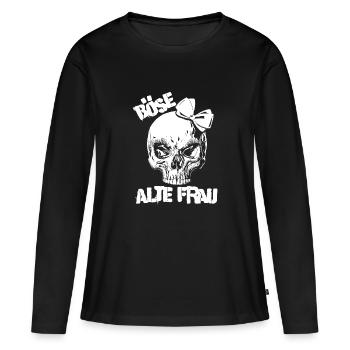 Böse alte Frau - Frauen Premium Bio Langarmshirt - Schwarz - Vorne - Julia (174cm)