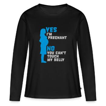 ne peut pas toucher mon - T-shirt manches longues Premium bio Femme - noir - Devant - Julia (174cm)