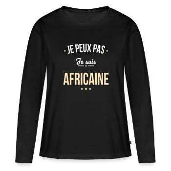 Je peux pas je suis Africaine - T-shirt manches longues Premium bio Femme - noir - Devant - Julia (174cm)