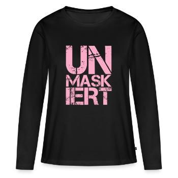 UN MASKED - Démasqué - Démasqué. NOUVEAU HIT! - T-shirt manches longues Premium bio Femme - noir - Devant - Julia (174cm)