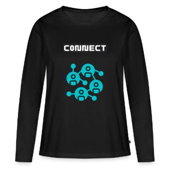 Internet Connect ensemble - T-shirt manches longues Premium bio Femme - noir - Devant - Julia (174cm)