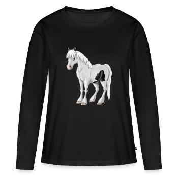 Trinker - Frauen Premium Bio Langarmshirt - Schwarz - Vorne - Julia (174cm)