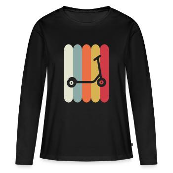 E-Scooter Roller Scooter - T-shirt manches longues Premium bio Femme - noir - Devant - Julia (174cm)