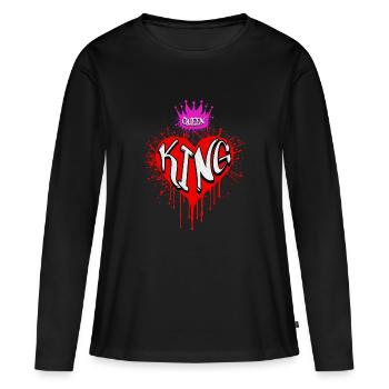 Déclaration d’amour d’Elle à Lui !! @ Markus - T-shirt manches longues Premium bio Femme - noir - Devant - Julia (174cm)