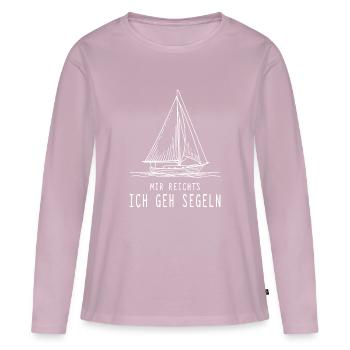 J’en ai assez, je vais faire de la voile - T-shirt manches longues Premium bio Femme - rose poudré - Devant - Julia (174cm)