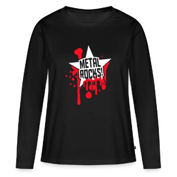 Heavy Metal Rocks Hard Rock Musik Graffiti Stern - Frauen Premium Bio Langarmshirt - Schwarz - Vorne - Julia (174cm)