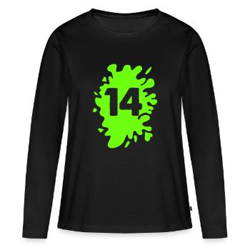 Klecks 14 - Frauen Premium Bio Langarmshirt - Schwarz - Vorne - Julia (174cm)