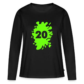 Klecks 20 - Frauen Premium Bio Langarmshirt - Schwarz - Vorne - Julia (174cm)