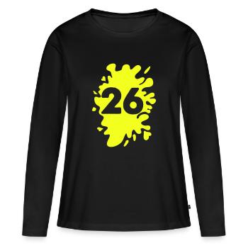 Klecks 26 - Frauen Premium Bio Langarmshirt - Schwarz - Vorne - Julia (174cm)