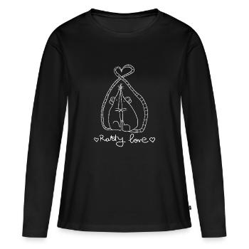 Amour raté - T-shirt manches longues Premium bio Femme - noir - Devant - Julia (174cm)