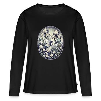 Fée Iris - T-shirt manches longues Premium bio Femme - noir - Devant - Julia (174cm)