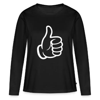 comme main - T-shirt manches longues Premium bio Femme - noir - Devant - Julia (174cm)
