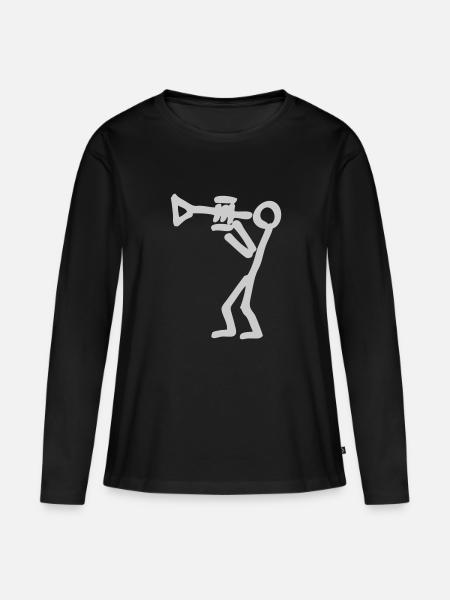 Trompeter - Frauen Premium Bio Langarmshirt - Schwarz