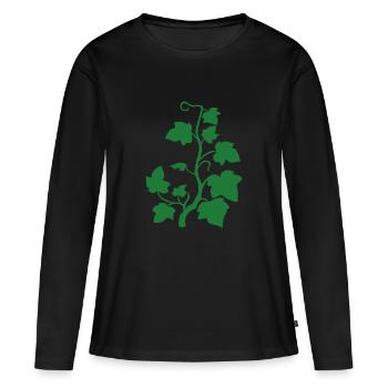 Efeu_blumen - Frauen Premium Bio Langarmshirt - Schwarz - Vorne - Julia (174cm)