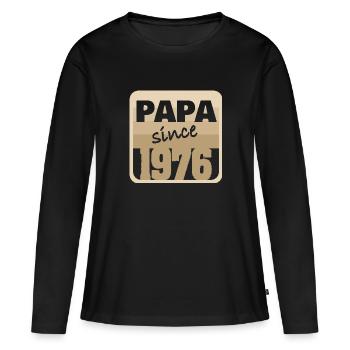 1976 1976 - T-shirt manches longues Premium bio Femme - noir - Devant - Julia (174cm)