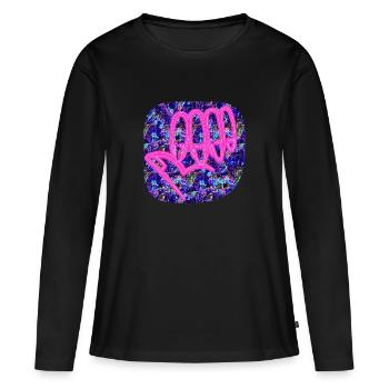 Main féminine - Club WoW - T-shirt manches longues Premium bio Femme - noir - Devant - Julia (174cm)