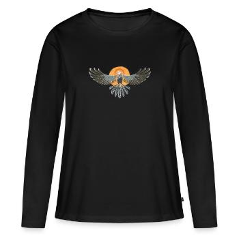 Oiseau de proie, Oiseau de proie, Faucon,, Autour des palombes, Aigle - T-shirt manches longues Premium bio Femme - noir - Devant - Julia (174cm)