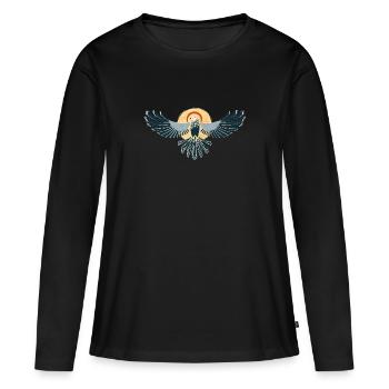 Oiseau de proie, faucon, aigle, autour des palombes, buse, fauconnier - T-shirt manches longues Premium bio Femme - noir - Devant - Julia (174cm)