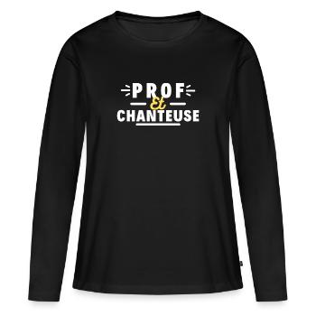 Prof et chanteuse - T-shirt manches longues Premium bio Femme - noir - Devant - Julia (174cm)