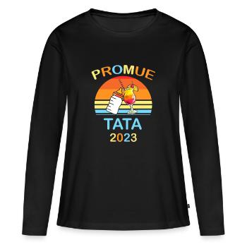 Future Tata Annonce Naissance Cadeau Soeur - T-shirt manches longues Premium bio Femme - noir - Devant - Julia (174cm)