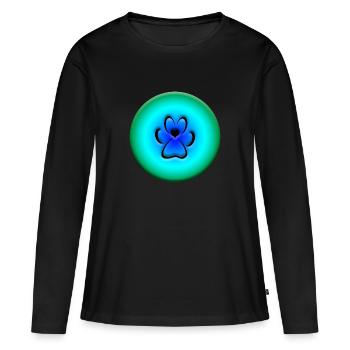 Hundepfote - Frauen Premium Bio Langarmshirt - Schwarz - Vorne - Julia (174cm)
