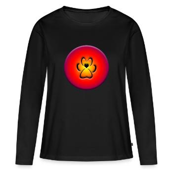 Hundepfote - Frauen Premium Bio Langarmshirt - Schwarz - Vorne - Julia (174cm)