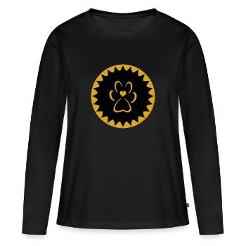 Hundepfote Hundefreunde - Frauen Premium Bio Langarmshirt - Schwarz - Vorne - Julia (174cm)