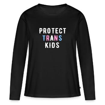 Protéger les enfants trans - T-shirt manches longues Premium bio Femme - noir - Devant - Julia (174cm)