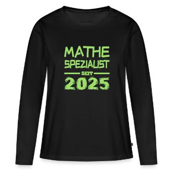 Mathespezialist 2025 - Frauen Premium Bio Langarmshirt - Schwarz - Vorne - Julia (174cm)