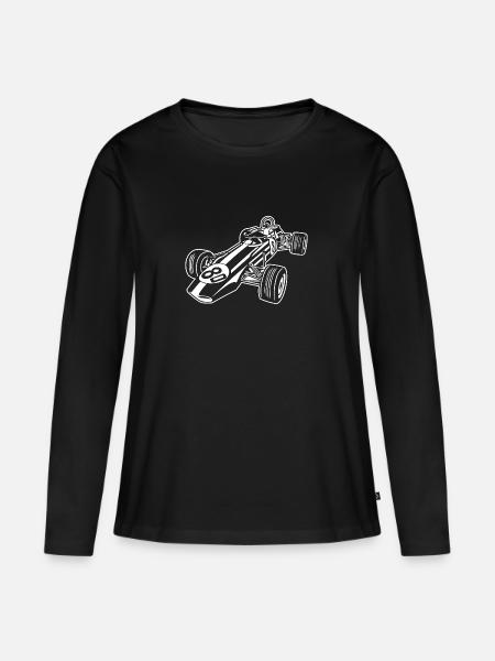 Rennwagen / Coche de carreras 02_wei ß - Premium økologisk langærmet T-shirt til kvinder - sort