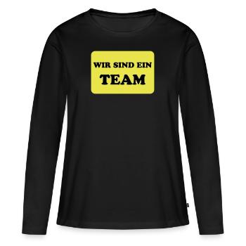 Team und Teamwork - Frauen Premium Bio Langarmshirt - Schwarz - Vorne - Julia (174cm)
