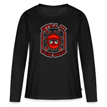 Healty Stay Virus Huh - Women's Premium Organic Long Sleeve Shirt - black - Front - Julia (174cm)