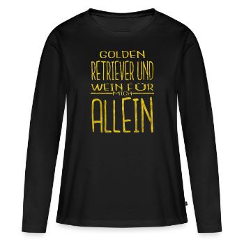 hunderasse trinken weinfest frankreich - Frauen Premium Bio Langarmshirt - Schwarz - Vorne - Julia (174cm)