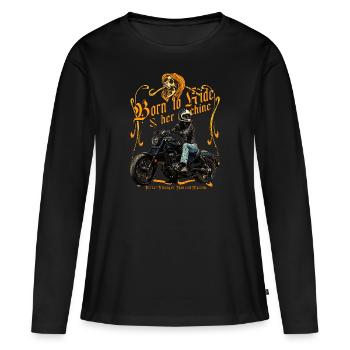 Born to Ride - Klassische Motorräder - Frauen Premium Bio Langarmshirt - Schwarz - Vorne - Julia (174cm)