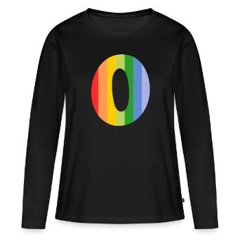 Buchstabe oder Regenbogen - Frauen Premium Bio Langarmshirt - Schwarz - Vorne - Julia (174cm)