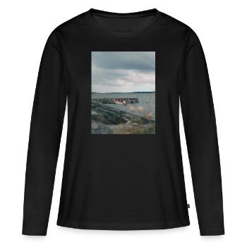 océan - T-shirt manches longues Premium bio Femme - noir - Devant - Julia (174cm)