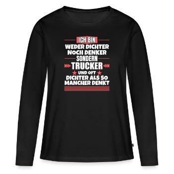 Ni poète ni penseur, mais camionneur - T-shirt manches longues Premium bio Femme - noir - Devant - Julia (174cm)