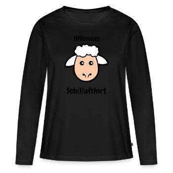Offizielles Schlafshirt mit Schaf - Frauen Premium Bio Langarmshirt - Schwarz - Vorne - Julia (174cm)