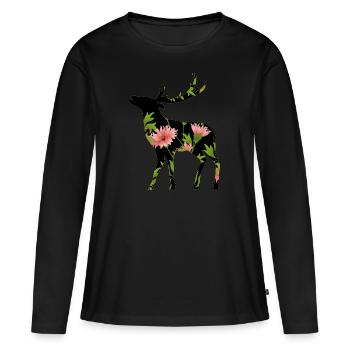 Deer - Women's Premium Organic Long Sleeve Shirt - black - Front - Julia (174cm)