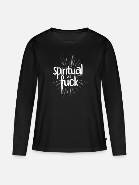 Spiritual - Frauen Premium Bio Langarmshirt - Schwarz