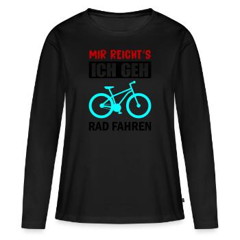 J’en ai assez du vélo - T-shirt manches longues Premium bio Femme - noir - Devant - Julia (174cm)