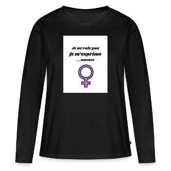 I don't complain, I express myself nuanced - Women's Premium Organic Long Sleeve Shirt - black - Front - Julia (174cm)
